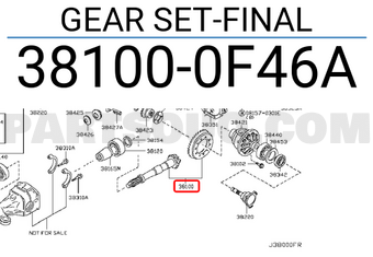 Nissan 381000F46A GEAR SET-FINAL