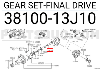 Nissan 3810013J10 GEAR SET-FINAL DRIVE