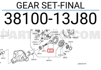 Nissan 3810013J80 GEAR SET-FINAL