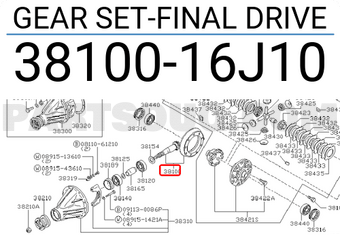 Nissan 3810016J10 GEAR SET-FINAL DRIVE