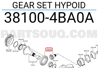 Nissan 381004BA0A GEAR SET HYPOID