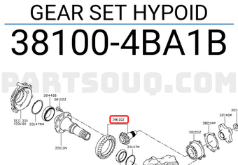 Nissan 381004BA1B GEAR SET HYPOID