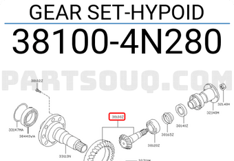 Nissan 381004N280 GEAR SET-HYPOID