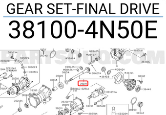 Nissan 381004N50E GEAR SET-FINAL DRIVE