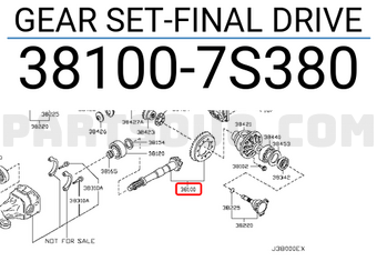 Nissan 381007S380 GEAR SET-FINAL DRIVE