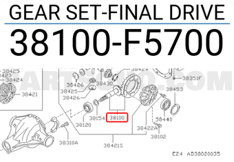 Nissan 38100F5700 GEAR SET-FINAL DRIVE