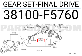 Nissan 38100F5760 GEAR SET-FINAL DRIVE