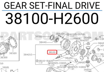Nissan 38100H2600 GEAR SET-FINAL DRIVE