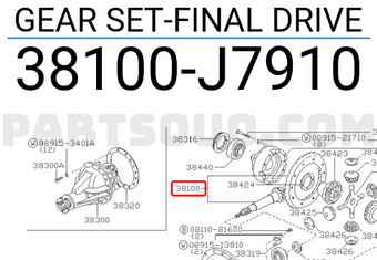 Nissan 38100J7910 GEAR SET-FINAL DRIVE