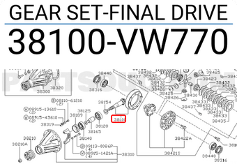 Nissan 38100VW770 GEAR SET-FINAL DRIVE