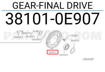 Nissan 381010E907 GEAR-FINAL DRIVE