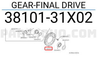 Nissan 3810131X02 GEAR-FINAL DRIVE