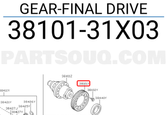 Nissan 3810131X03 GEAR-FINAL DRIVE