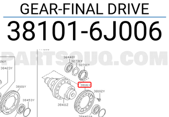 Nissan 381016J006 GEAR-FINAL DRIVE