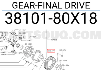 Nissan 3810180X18 GEAR-FINAL DRIVE