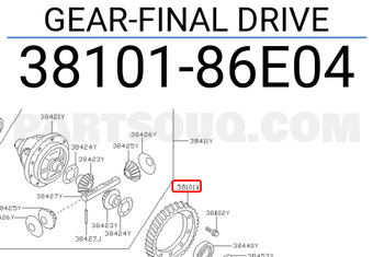 Nissan 3810186E04 GEAR-FINAL DRIVE