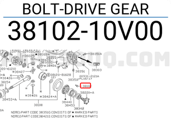 Nissan 3810210V00 BOLT-DRIVE GEAR