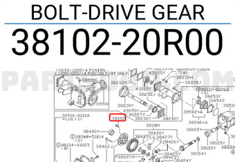 Nissan 3810220R00 BOLT-DRIVE GEAR