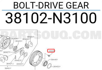 Nissan 38102N3100 BOLT-DRIVE GEAR