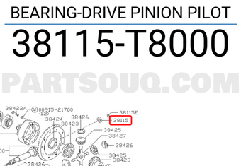 Nissan 38115T8000 BEARING-DRIVE PINION PILOT