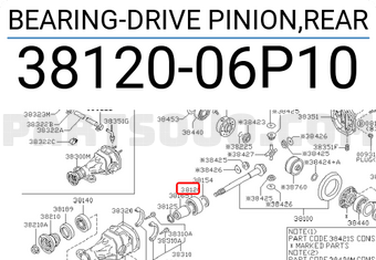 Nissan 3812006P10 BEARING-DRIVE PINION,REAR