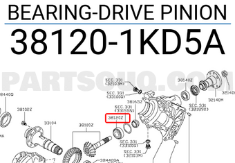 Nissan 381201KD5A BEARING-DRIVE PINION