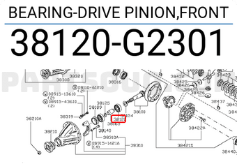 Nissan 38120G2301 BEARING-DRIVE PINION,FRONT