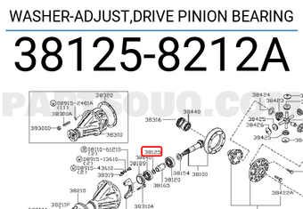 Nissan 381258212A WASHER-ADJUST,DRIVE PINION BEARING