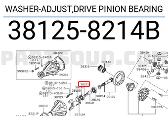 Nissan 381258214B WASHER-ADJUST,DRIVE PINION BEARING