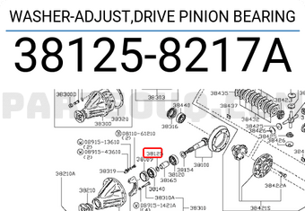 Nissan 381258217A WASHER-ADJUST,DRIVE PINION BEARING