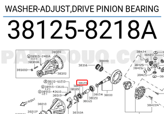 Nissan 381258218A WASHER-ADJUST,DRIVE PINION BEARING