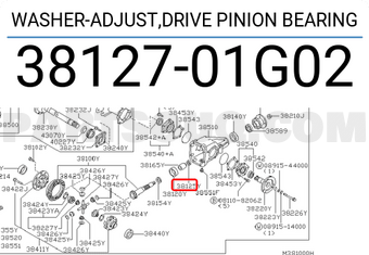 Nissan 3812701G02 WASHER-ADJUST,DRIVE PINION BEARING