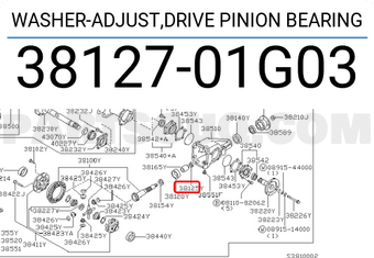 Nissan 3812701G03 WASHER-ADJUST,DRIVE PINION BEARING