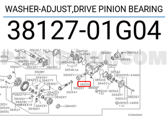 Nissan 3812701G04 WASHER-ADJUST,DRIVE PINION BEARING