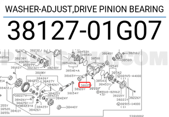Nissan 3812701G07 WASHER-ADJUST,DRIVE PINION BEARING