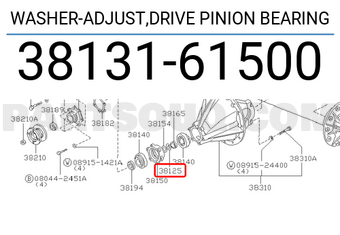 Nissan 3813161500 WASHER-ADJUST,DRIVE PINION BEARING