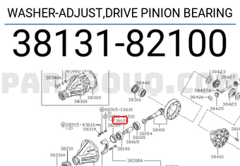 Nissan 3813182100 WASHER-ADJUST,DRIVE PINION BEARING