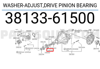 Nissan 3813361500 WASHER-ADJUST,DRIVE PINION BEARING