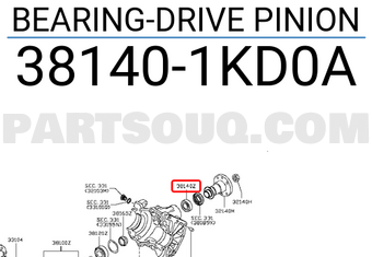 Nissan 381401KD0A BEARING-DRIVE PINION