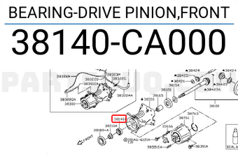 Nissan 38140CA000 BEARING-DRIVE PINION,FRONT