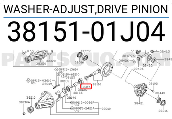 Nissan 3815101J04 WASHER-ADJUST,DRIVE PINION