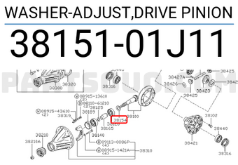 Nissan 3815101J11 WASHER-ADJUST,DRIVE PINION