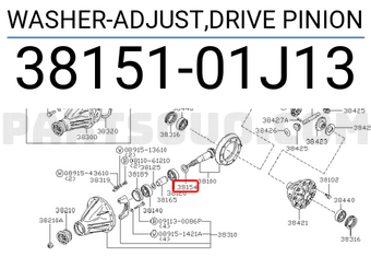 Nissan 3815101J13 WASHER-ADJUST,DRIVE PINION