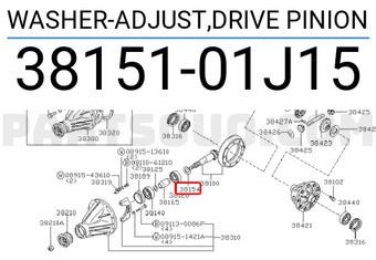 Nissan 3815101J15 WASHER-ADJUST,DRIVE PINION
