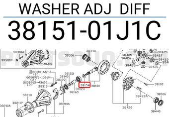 Nissan 3815101J1C WASHER ADJ DIFF