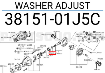 Nissan 3815101J5C WASHER ADJUST