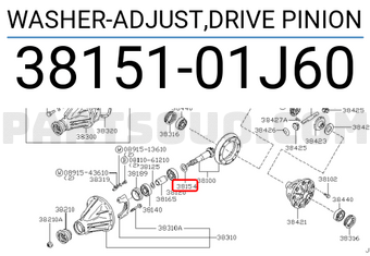 Nissan 3815101J60 WASHER-ADJUST,DRIVE PINION