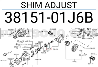 Nissan 3815101J6B SHIM ADJUST