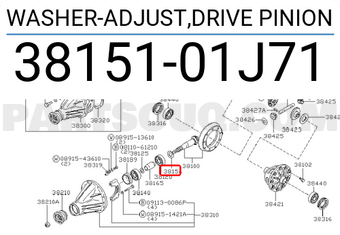 Nissan 3815101J71 WASHER-ADJUST,DRIVE PINION