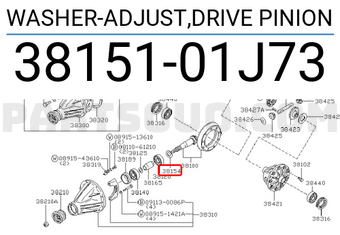 Nissan 3815101J73 WASHER-ADJUST,DRIVE PINION